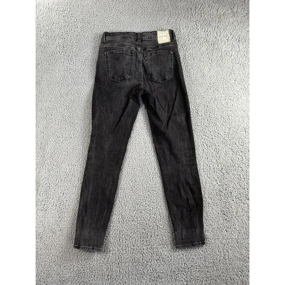 Zara Jeans Women‎ 4 Skinny Mid Rise Black Denim Casual Basic Minimalist 24x26